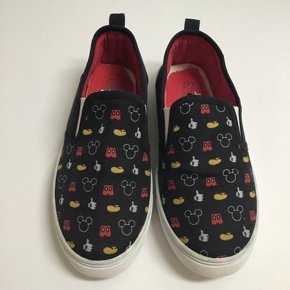 Disney Mickey Mouse Ears Kids SZ 3 8-9 Yrs Youth Slip On Shoes Canvas Sneakers - Picture 13 of 16